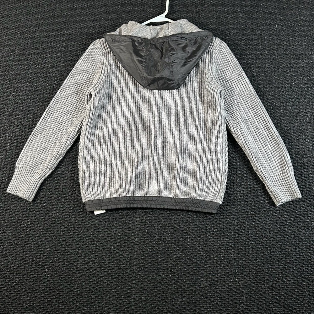 Diesel Boys Grey‎ Wool Blend Cable Knit Full Zip Hooded Cardigan Sweater Size 10 - Picture 4 of 7
